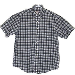 Brooks Brothers Mens Large White Black Button Up